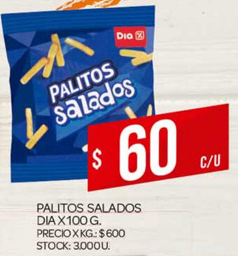 Supermercados DIA Palitos Salados Dia x 100g oferta
