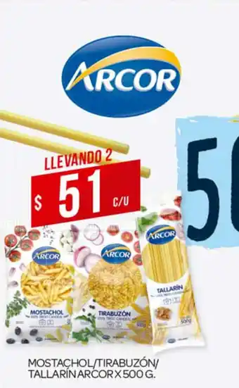 Supermercados DIA Arcor Mostachol/Tirabuzón/Tallarin x 500g oferta