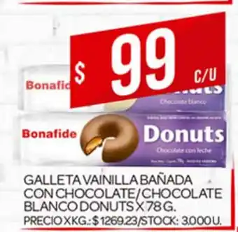 Supermercados DIA Galleta Vainilla Bañada Con Chocolate/ Chocolate Blanco Donuts x 78g oferta