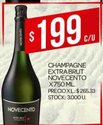 Supermercados DIA Novecento Champagne Extra Brut x 750ml oferta