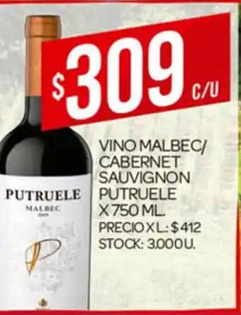 Supermercados DIA Potruele Vino Malbec/Cabernet Sauvignon x 750ml oferta