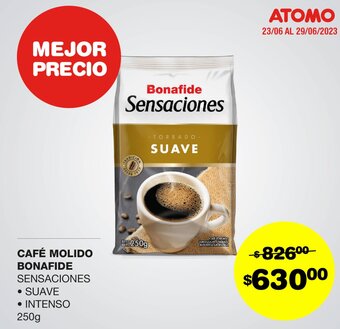 Atomo Conviene CAFÉ MOLIDO BONAFIDE SENSACIONES 250g oferta