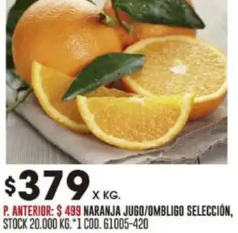 Coto NARANJA JUGO/OMBLIGO SELECCIÓN, STOCK 20.000 KG.*1 COD. 61005-420 oferta
