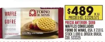 Coto WAFFLES CONGELADOS FORNO DE MINAS, BSA. X 210 G. STOCK 1.000 U. ORIGEN: BRASIL COD.533325 oferta