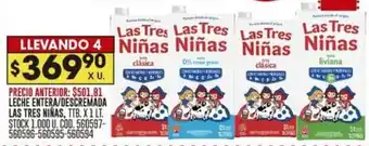 Coto LECHE ENTERA/DESCREMADA LAS TRES NIÑAS, TTB. X 1 LT. oferta