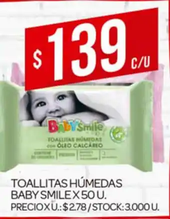 Supermercados DIA Toallitas Húmedas Baby Smile x 50 u oferta