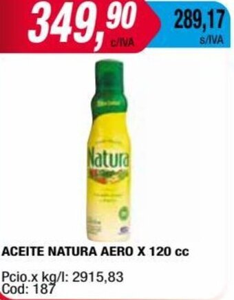 Maxiconsumo ACEITE NATURA AERO X 120 cc oferta