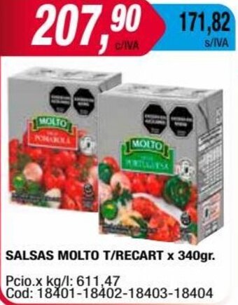 Maxiconsumo SALSAS MOLTO T/RECART x 340gr. oferta