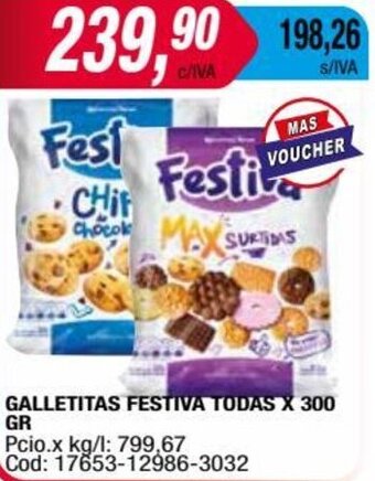 Maxiconsumo GALLETITAS FESTIVA TODAS X 300 GR oferta