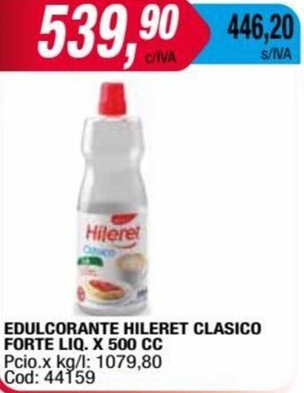 Maxiconsumo EDULCORANTE HILERET CLASICO FORTE LIQ. X 500 CC oferta