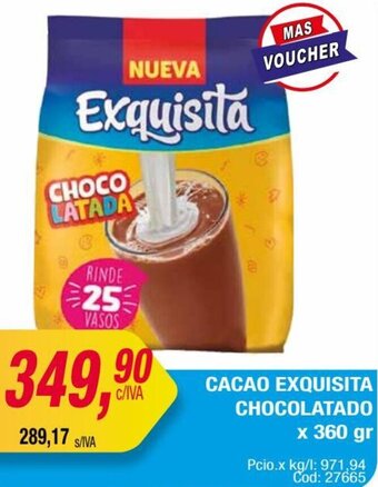 Maxiconsumo CACAO EXQUISITA CHOCOLATADO x 360 gr oferta