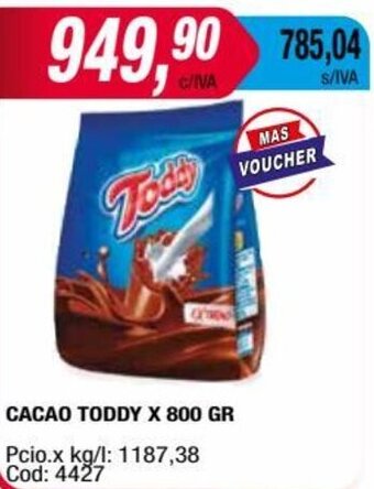 Maxiconsumo CACAO TODDY X 800 GR oferta
