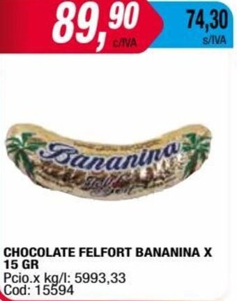 Maxiconsumo CHOCOLATE FELFORT BANANINA X 15 GR oferta