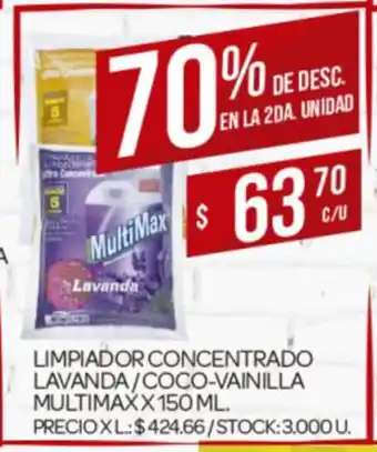 Supermercados DIA Multimax Limpiador Concentrado Lavanda / Coco-Vainilla x 150 ml oferta
