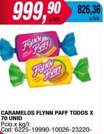 Maxiconsumo CARAMELOS FLYNN PAFF TODOS X 70 UNID oferta