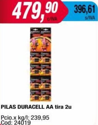 Maxiconsumo PILAS DURACELL AA tira 2u oferta