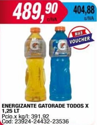 Maxiconsumo ENERGIZANTE GATORADE TODOS X 1,25 LT oferta