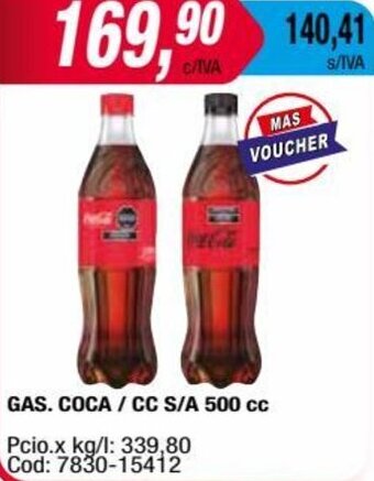 Maxiconsumo GAS. COCA / CC S/A 500 cc oferta