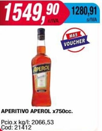 Maxiconsumo APERITIVO APEROL x750cc. oferta
