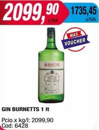 Maxiconsumo GIN BURNETTS 1 It oferta
