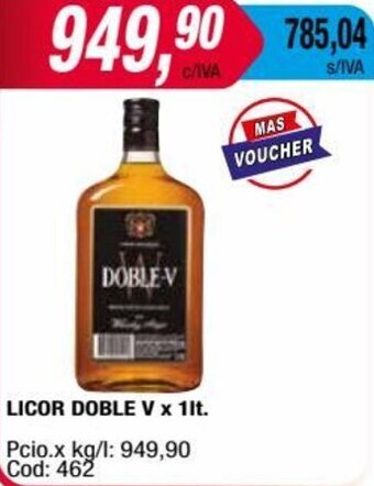 Maxiconsumo LICOR DOBLE V x 1lt. oferta