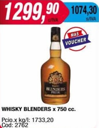 Maxiconsumo WHISKY BLENDERS x 750 cc. oferta