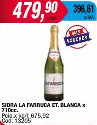 Maxiconsumo SIDRA LA FARRUCA ET. BLANCA x 710cc. oferta