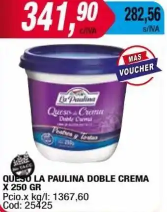 Maxiconsumo QUESO LA PAULINA DOBLE CREMA X 250 GR oferta
