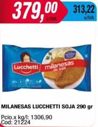 Maxiconsumo MILANESAS LUCCHETTI SOJA 290 gr oferta