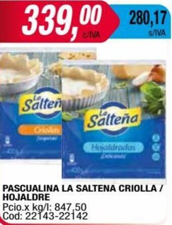 Maxiconsumo PASCUALINA LA SALTENA CRIOLLA / HOJALDRE oferta