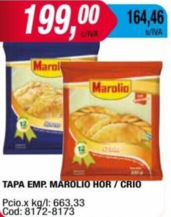 Maxiconsumo TAPA EMP. MAROLIO HOR / CRIO oferta