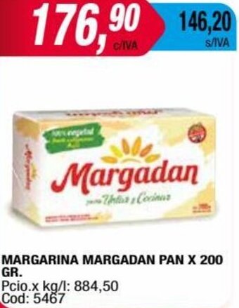 Maxiconsumo MARGARINA MARGADAN PAN X 200GR oferta
