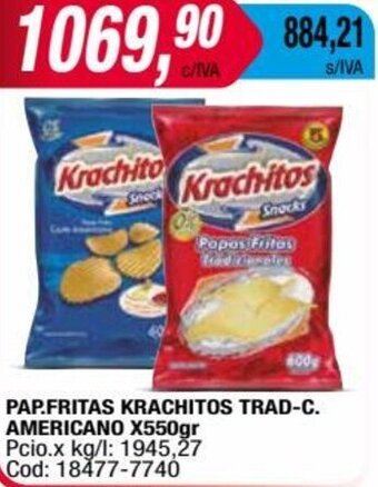 Maxiconsumo PAP.FRITAS KRACHITOS TRAD-C. AMERICANO X550gr oferta
