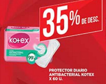 Supermercados DIA Kotex Protector Diario Antibacterial x 60 u oferta