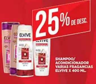 Supermercados DIA Elvive Shampoo/Acondicionador Varias Fragancias x 400 ml oferta
