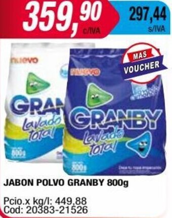 Maxiconsumo JABON POLVO GRANBY 800g oferta