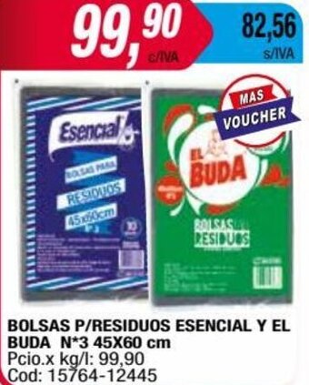 Maxiconsumo BOLSAS P/RESIDUOS ESENCIAL Y EL BUDA N*3 45X60 cm oferta