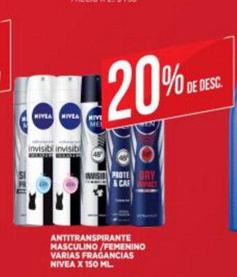 Supermercados DIA Nivea Antitranspirante Masculino / Femenino Varias Fragancias x 150ml oferta