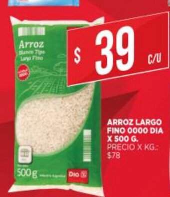 Supermercados DIA Arroz Largo Fino 0000 Dia x 500g oferta