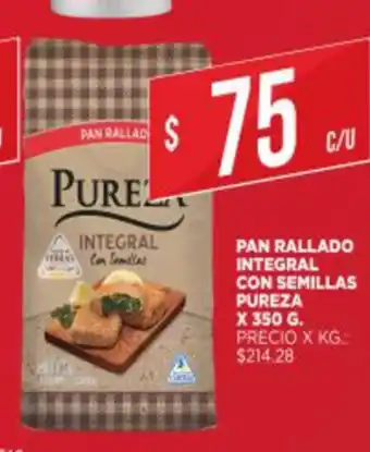 Supermercados DIA Pureza Pan Rallado Integral Con Semillas x 350g oferta