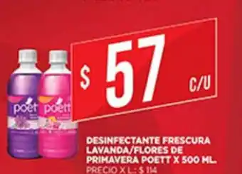 Supermercados DIA Poett Desinfectante Frescura Lavanda/ Flores De Primavera x 500ml oferta