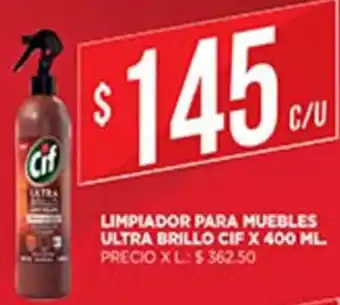 Supermercados DIA Cif Limpiador Para Muebles Ultra Brillo x 400ml oferta