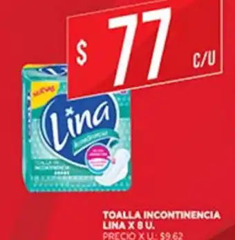 Supermercados DIA Lina Toalla Incontinencia x 8 u oferta