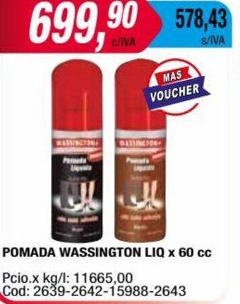 Maxiconsumo POMADA WASSINGTON LIQ x 60 cc oferta