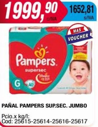 Maxiconsumo PAÑAL PAMPERS SUP.SEC. JUMBO oferta