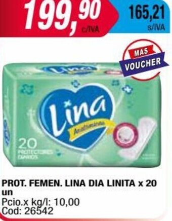 Maxiconsumo PROT. FEMEN. LINA DIA LINITA x 20UN oferta