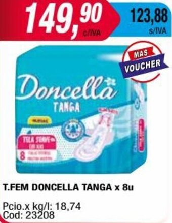 Maxiconsumo T.FEM DONCELLA TANGA x 8u oferta