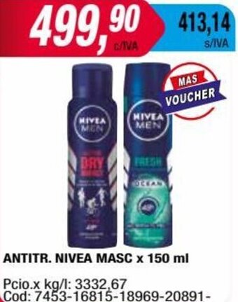 Maxiconsumo ANTITR. NIVEA MASC x 150 ml oferta