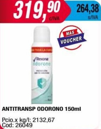 Maxiconsumo ANTITRANSP ODORONO 150ml oferta