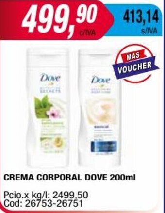 Maxiconsumo CREMA CORPORAL DOVE 200ml oferta